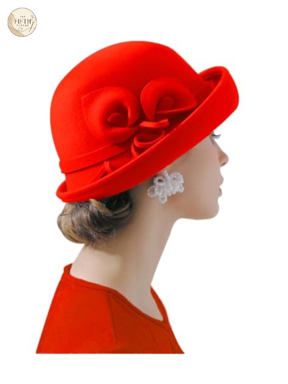 Wool Felt Bucket Cloche Hat Wedding Tea Party Church Fascinator